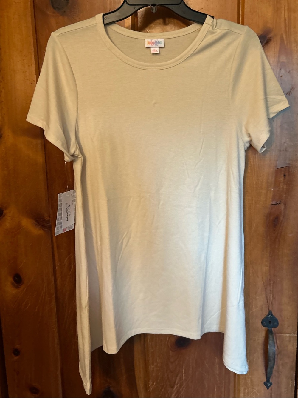 LuLaRoe Short Sleeve Tunic Top - Cream Melissa - Small